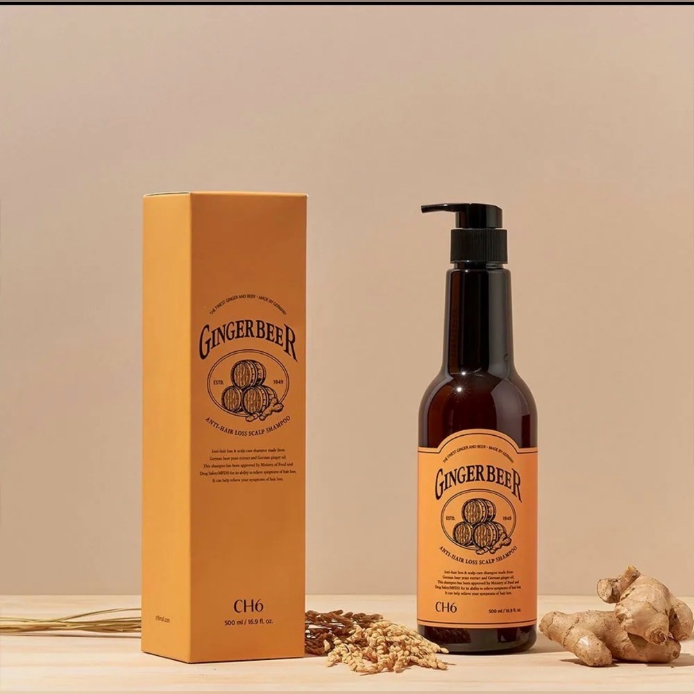 CH6 Ginger Beer Anti-Hair Loss Scalp Shampoo 500ml Korean Scalp Care Viral